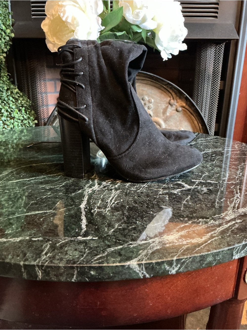 Chase & Chloe Addison-1 Black Heeled Over Knee Suede Boots US 7 **New**